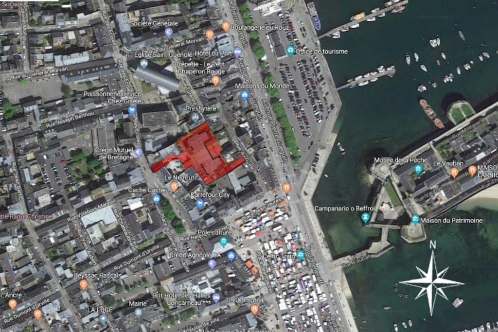 L'Hermine Terrasse Et Parking, 500 Plage Concarneau Exterior photo